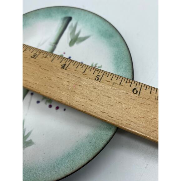 Vintage Enamel on Copper Plate Organic Design Mid Century Bamboo
Floral. - Picture 6 of 6